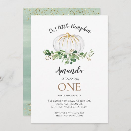 Little Pumpkin gaat een verjaardag vieren Kaart (Voorkant / Achterkant)