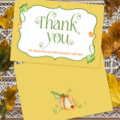 Little Pumpkin Gender Neutral Autumn Baby shower Bedankkaart
