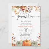 Little Pumpkin Gender Neutral Fall Baby Shower  Kaart (Voorkant)