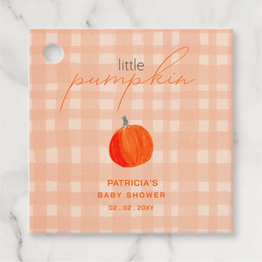 Little Pumpkin Gender Neutral Herfst Baby shower Bedankjes Labels (Voorkant)