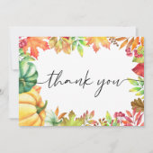 Little Pumpkin Gender Neutral Herfst Baby shower Bedankkaart (Voorkant)