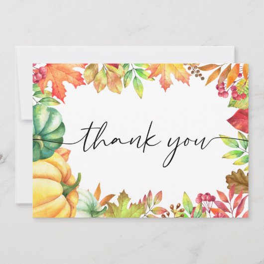 Little Pumpkin Gender Neutral Herfst Baby shower Bedankkaart (Voorkant)