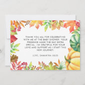 Little Pumpkin Gender Neutral Herfst Baby shower Bedankkaart (Achterkant)