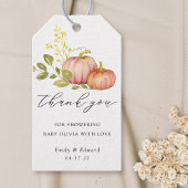 Little Pumpkin Gender Neutral Herfst Baby shower Cadeaulabel