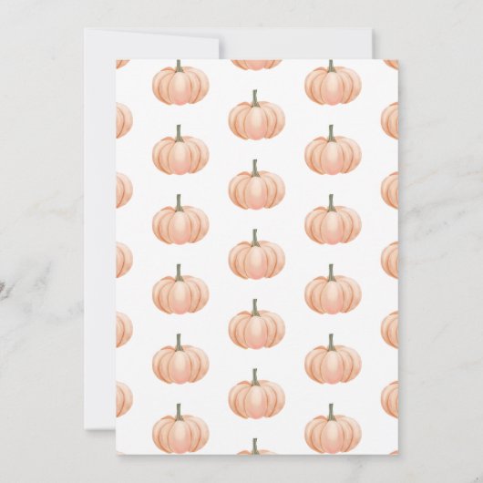 Little Pumpkin Gender Neutral Herfst Baby shower Kaart (Achterkant)