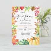 Little Pumpkin Gender Neutral Herfst Baby shower Kaart (Staand voorkant)
