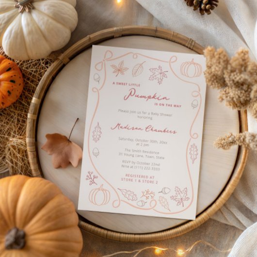 Little Pumpkin Gender Neutral Herfst Baby shower Kaart
