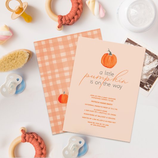 Little Pumpkin Gender Neutral Herfst Baby shower Kaart