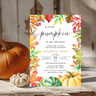 Little Pumpkin Gender Neutral Herfst Baby shower Kaart