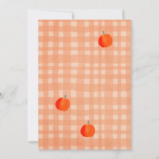 Little Pumpkin Gender Neutral Herfst Baby shower Kaart (Achterkant)