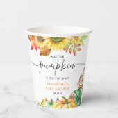 Little Pumpkin Gender Neutral Herfst Baby shower Papieren Bekers (Voorkant)