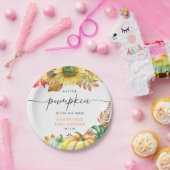 Little Pumpkin Gender Neutral Herfst Baby shower Papieren Bordje (Feest)