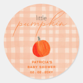 Little Pumpkin Gender Neutral Herfst Baby shower Ronde Sticker