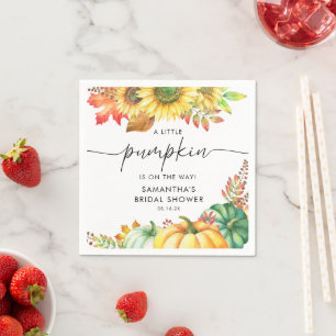 Little Pumpkin Gender Neutral Herfst Baby shower Servet