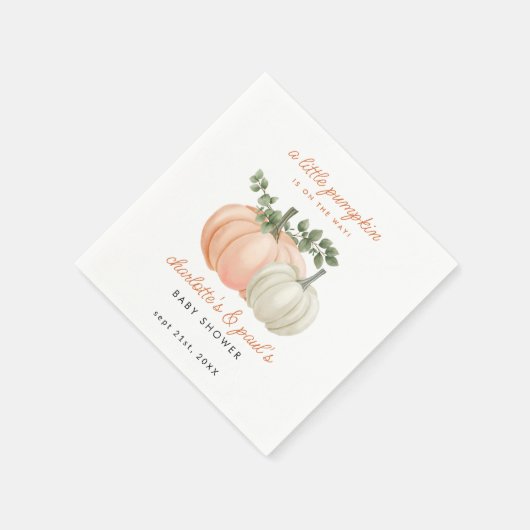Little Pumpkin Gender Neutral Herfst Baby shower Servet (Hoek)