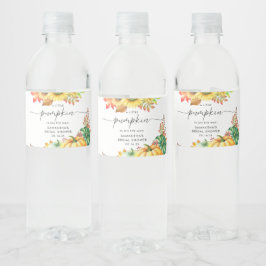 Little Pumpkin Gender Neutral Herfst Baby shower Waterfles Etiket