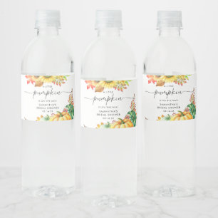 Little Pumpkin Gender Neutral Herfst Baby shower Waterfles Etiket