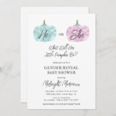 Little Pumpkin Gender onthulling Halloween Baby sh Kaart (Voorkant / Achterkant)