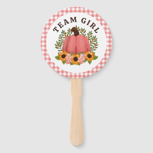 Little Pumpkin Gender Reveal Stem Jongen of Meisje Handwaaier (Achterkant)