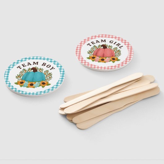 Little Pumpkin Gender Reveal Stem Jongen of Meisje Handwaaier (Niet-gemonteerd)