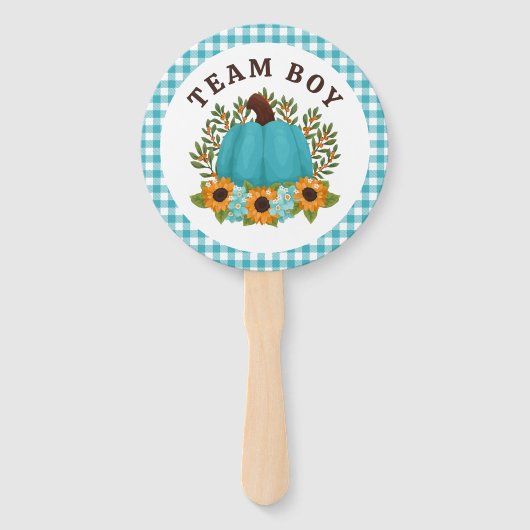 Little Pumpkin Gender Reveal Stem Jongen of Meisje Handwaaier (Voorkant)