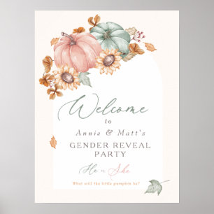 Little Pumpkin Gender Reveal Welkomstbord poster