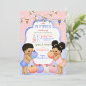 Little Pumpkin Geslacht Onthulling Medium Puffs Kaart (Staand voorkant)