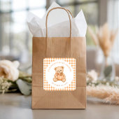 Little Pumpkin Gingham Baby Shower Sticker