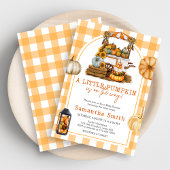 Little Pumpkin Gingham Baby shower Uitnodiging