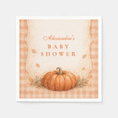 Little Pumpkin Gingham Fall Baby Shower Servet (Voorkant)