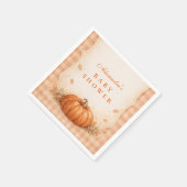 Little Pumpkin Gingham Fall Baby Shower Servet (Hoek)
