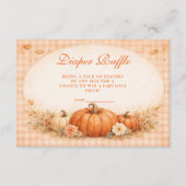 Little Pumpkin Gingham Fall Diapper Raffle Informatiekaartje (Voorkant)