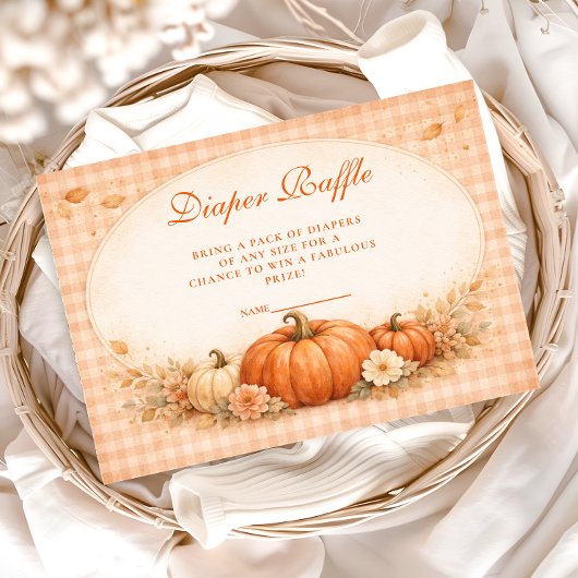 Little Pumpkin Gingham Fall Diapper Raffle Informatiekaartje