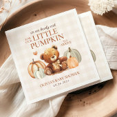 Little Pumpkin Gingham Teddy Bear Herfst Baby show Servet