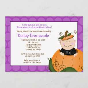 Little Pumpkin Girl Baby shower 5x7 Invitation Kaart