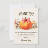 Little Pumpkin Girl Baby shower Bedankt (Voorkant)
