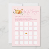 Little Pumpkin Girl Baby shower Bingo Kaart (Voorkant)