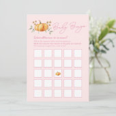 Little Pumpkin Girl Baby shower Bingo Kaart (Staand voorkant)