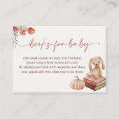 Little Pumpkin Girl Baby shower Boeken voor Baby Informatiekaartje (Voorkant)