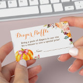 Little Pumpkin Girl Baby shower Diaper Raffle Kaar Visitekaartje