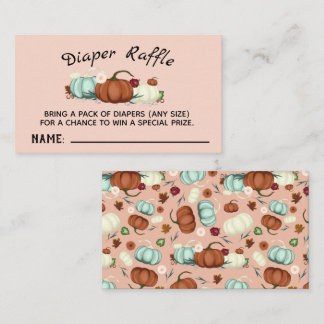 Little Pumpkin Girl Baby shower Diaper Raffle Kaar Visitekaartje