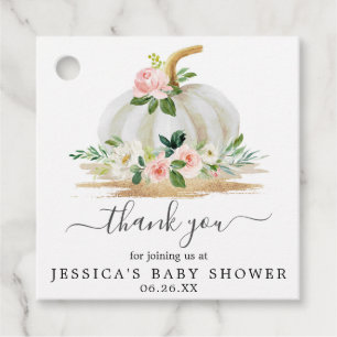 Little Pumpkin Girl Baby shower Favor Tag Roze Bedankjes Labels