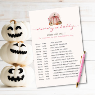 Little Pumpkin Girl Baby shower Gues Who Game