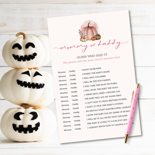 Little Pumpkin Girl Baby shower Gues Who Game (Creator heeft geüpload)