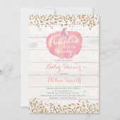 Little Pumpkin Girl Baby shower Invitation Card Kaart (Voorkant)