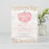 Little Pumpkin Girl Baby shower Invitation Card Kaart (Staand voorkant)