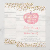 Little Pumpkin Girl Baby shower Invitation Card Kaart (Voorkant / Achterkant)