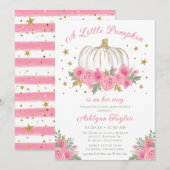 Little Pumpkin Girl Baby shower Invitation Kaart (Voorkant / Achterkant)