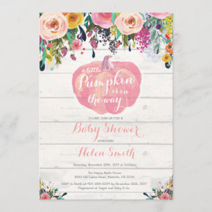 Little Pumpkin Girl Baby shower Invitation Kaart