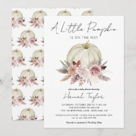 Little Pumpkin Girl Baby shower Invitation Kaart